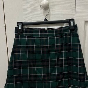Hollister Dark Green Plaid Mini Skirt